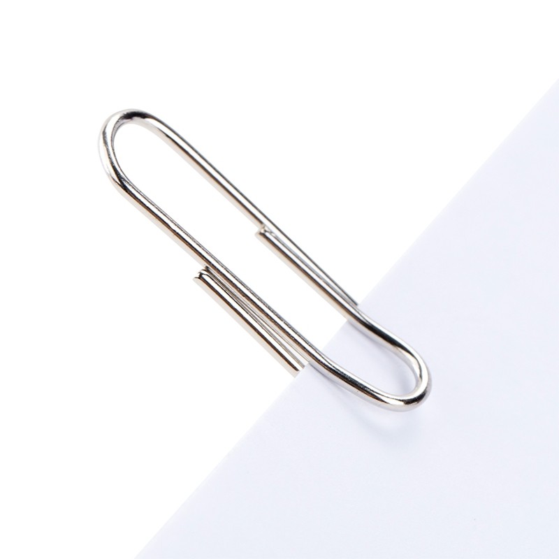 Deli Paper Clips Office Supplies, Curved Paper Clips, Binding Stationery, Nickel-Plated, Thickened, 1000 Pieces, Large