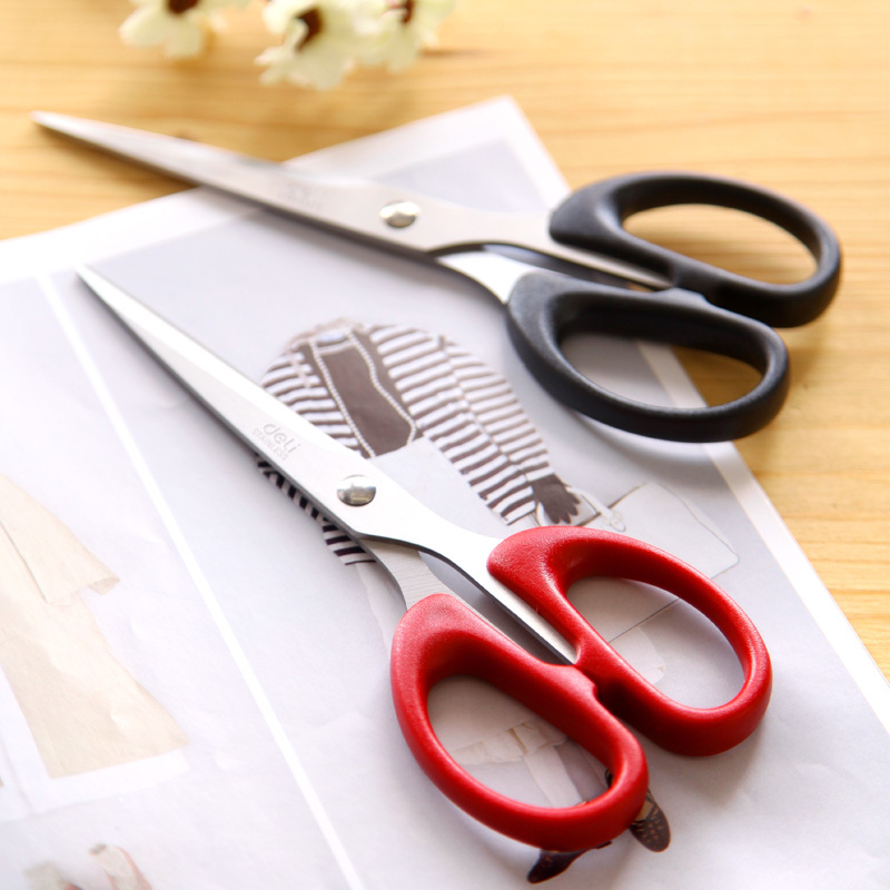 Deli 6034 large office paper cutting knife high quality stainless steel strong art scissors 160mm wholesale