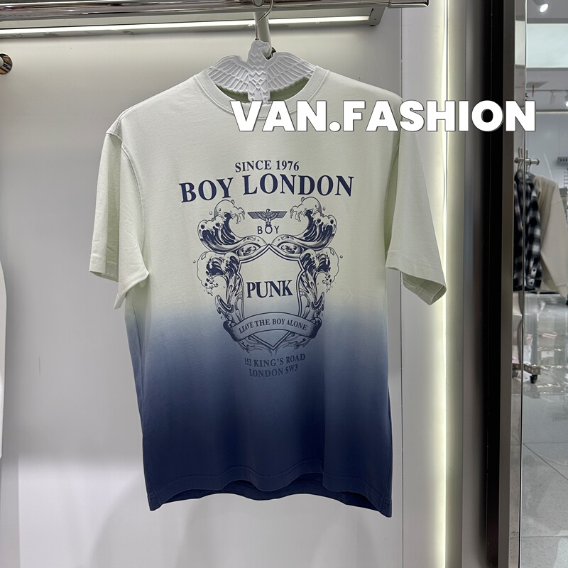 Boylondon Genuine Product from the Store, Summer 26 Gradient Print Short-Sleeve T-Shirt, Unisex Model B262N0105705 499 Boylondon Genuine Product from the Store, Summer 26 Gradient Print Short-Sleeve T-Shirt, Unisex Model B262N0105705 499