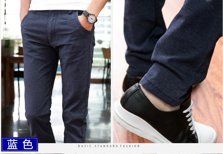 Mùa thu đông mới quần tây nam giản dị quần trẻ trung quần lửng nam chân thẳng quần linen phiên bản Hàn Quốc của xu hướng quần jeans nam