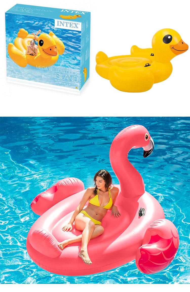 INTEX nước gắn đồ chơi trẻ em người lớn kỳ lân hàng bơi bể bơi bơm hơi nổi giường flamingo vòng bơi phao cổ