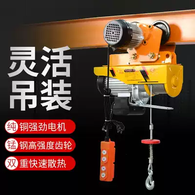 New miniature electric hoist with sports car 220V household 1T walking decoration small crane one-piece hoist