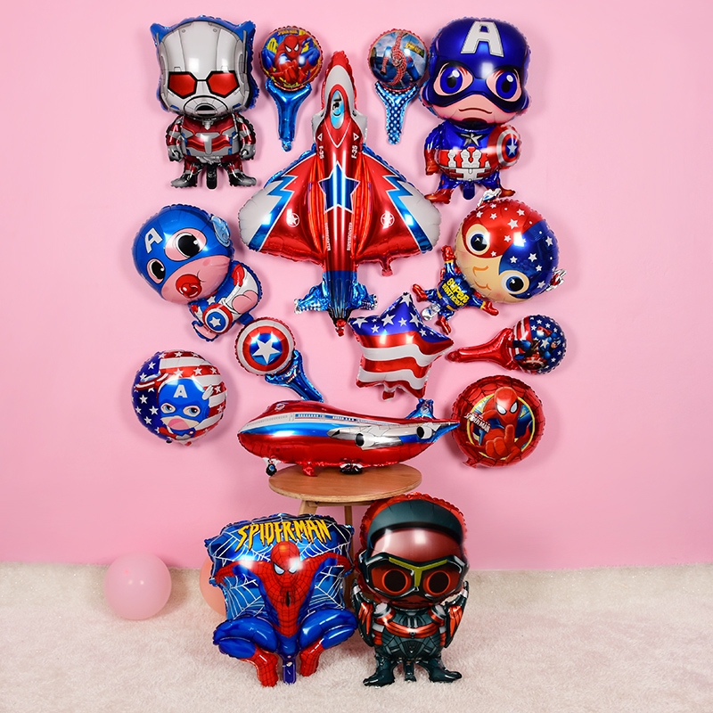 Cartoon aluminum film balloon birthday party decoration Spider-man Captain America baby year-old decoration souvenir gift