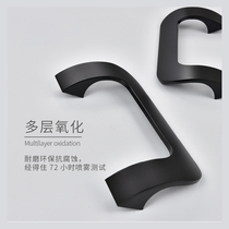 Glass with frame door handle black full solid aluminum alloy wood door handle toilet shower door hole distance 210mm