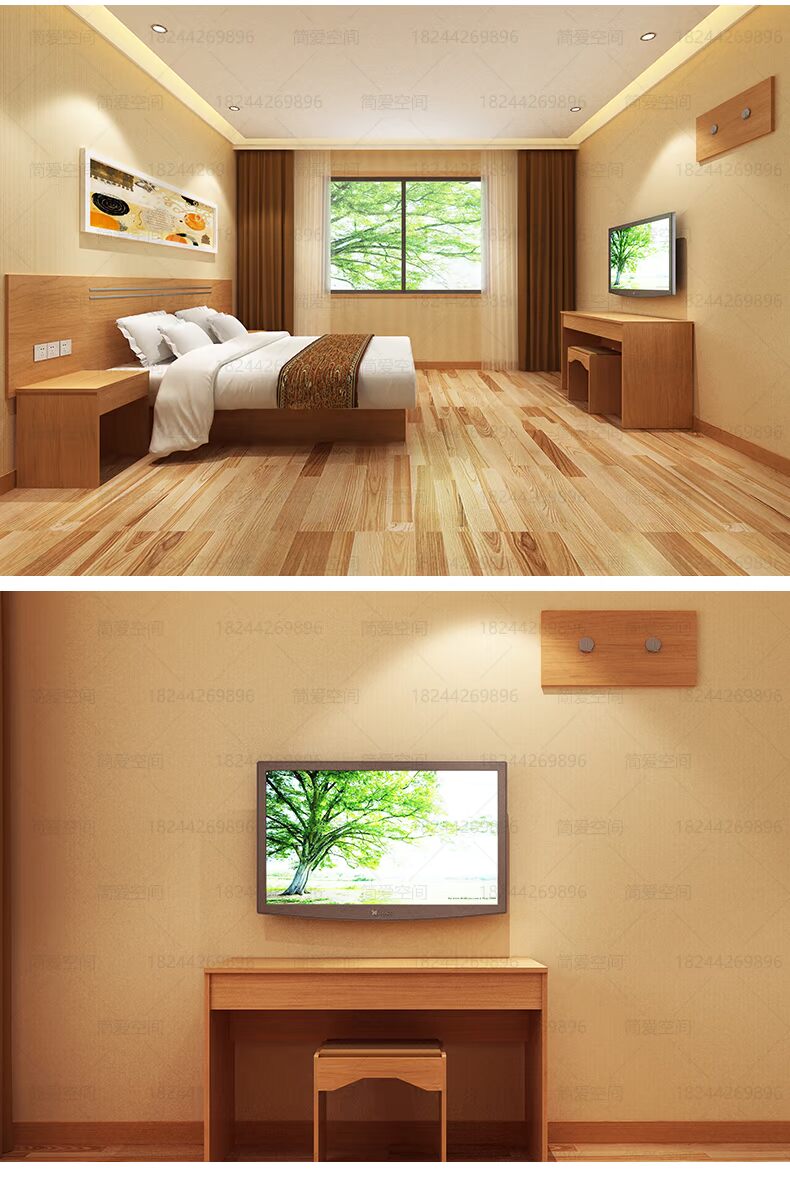 Jane Eyre Space Chain Express Nội thất khách sạn Phòng tiêu chuẩn Khách sạn hoàn chỉnh B & B Cho thuê nhà Giường tùy chỉnh JA-B001 mẫu kệ tivi treo tường