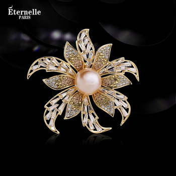 French Eternelle Bohemian Style Freshwater Pearl Brooch Accessories High-End Exquisite Corsage New Year Gift