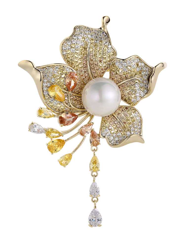 French Eternelle High-End Brooch for Women, Niche Design, Light Luxury Corsage, Elegant Flower Collar Pin, Birthday Gift