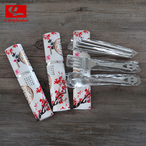 Travel business trip outdoor Chinese style large tableware stainless steel portable tableware chopsticks knife and fork soup spoon