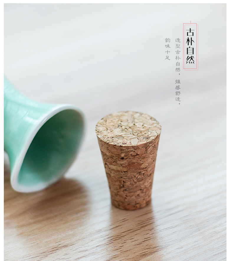 Rượu vang celadon Nhật Bản và Trung Quốc bộ 3 rượu vang trắng rượu sake bình rượu cổ nhà rượu vang vàng - Rượu vang ly uống whisky