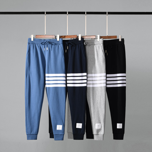 Tb sweatpants ຄລາສສິກຜູ້ຊາຍແລະແມ່ຍິງກາງເກງຂາຍາວຝ້າຍວ່າງ leggings ສີ່ເສັ້ນສາຍກິລາກາງແຈ້ງພາກຮຽນ spring ແລະດູໃບໄມ້ລົ່ນ