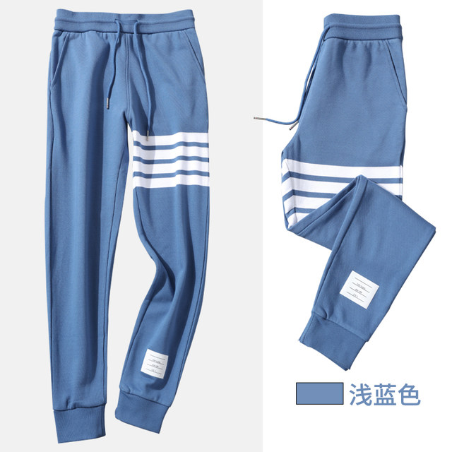 Tb pants ຜູ້ຊາຍກິລາບາດເຈັບແລະ trousers ຄລາສສິກສີ່ stripes ວ່າງຝ້າຍ drawstring leggings sweatpants ພາກຮຽນ spring ແລະດູໃບໄມ້ລົ່ນ