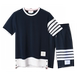 Tb suits mens and women's fashion brand pure cotton short-sleeved shorts color-blocks shorts casual sports summer high version