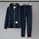 Tb sweatshirt suit men's pure cotton loose cardigan zipper hooded casual sports two-piece set 2022 ພາກຮຽນ spring ແລະດູໃບໄມ້ລົ່ນ