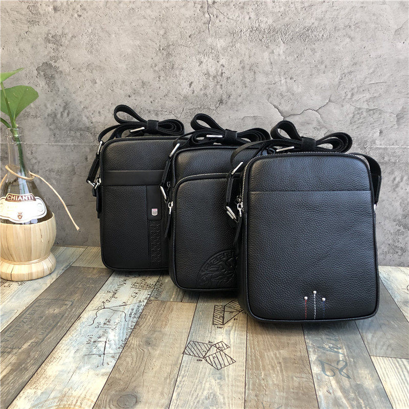 Genuine leather men's bag export surplus single discount processing customer regret single soft leather fashion wild casual business messenger bag