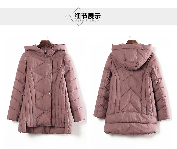Tháng 9 Momo 2018 mùa thu và mùa đông mới cho phụ nữ thường có mũ trùm đầu bằng vải cotton dày của Hàn Quốc ao phao nữ