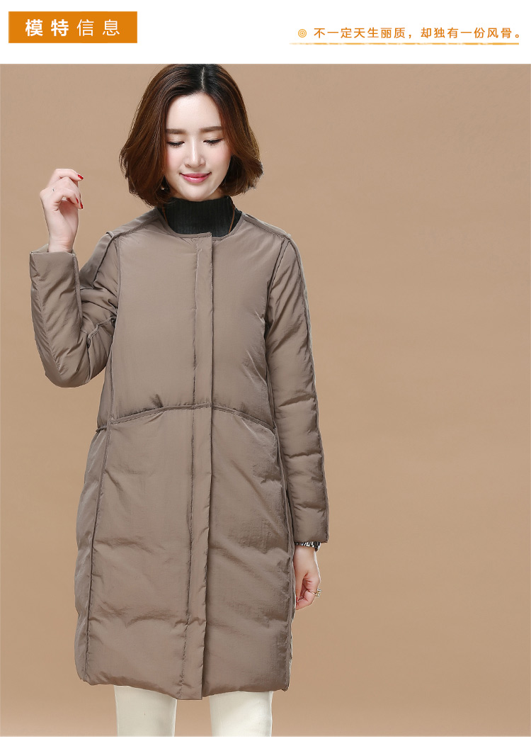Tháng 9 Momo 2018 mùa thu và mùa đông mới cho phụ nữ cổ tròn retro cotton lỏng của phụ nữ áo dài cotton giản dị của Hàn Quốc áo phao mùa đông nữ