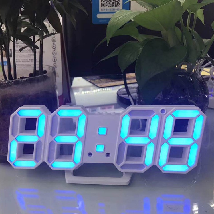 Brief FASHION LED ELECTRONIC ENERGY SAVING BELL 3D SOLID DIGITAL BELL USB PLUG-IN ELECTRIC WALL SOLID CLOCK KOREA INS