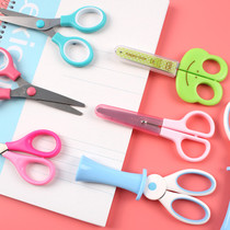 Able Children Safety Small Scissors Students Scissors Handmade Kindergarten Baby Cut Paper Knife Students With Unhurt Toys Plastic Suit Beauty Work Round Head Small Flower Side Cut Wave Kid Fine Art