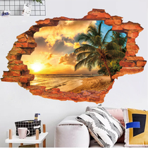 Walled mountains and landscape walls decorated with self-adhesive stickers 3d on the wall with paintings covering ugly decorative large patterns