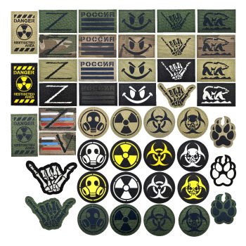 666 finger expression biohazard velcro stamp