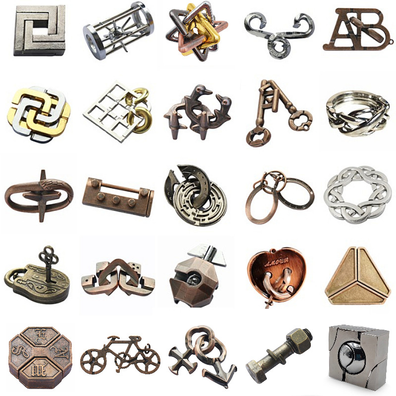 Magic Lock Gold Yizhi Unlock Toy Metal Ruban Lock Triangle Chain Gossip Lock Puzzle Lock