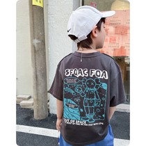 Boy short sleeve T-shirt 2022 Summer tide Boy slim fit pure cotton female baby Coca-Cola summer fit children t-shirt Korean version