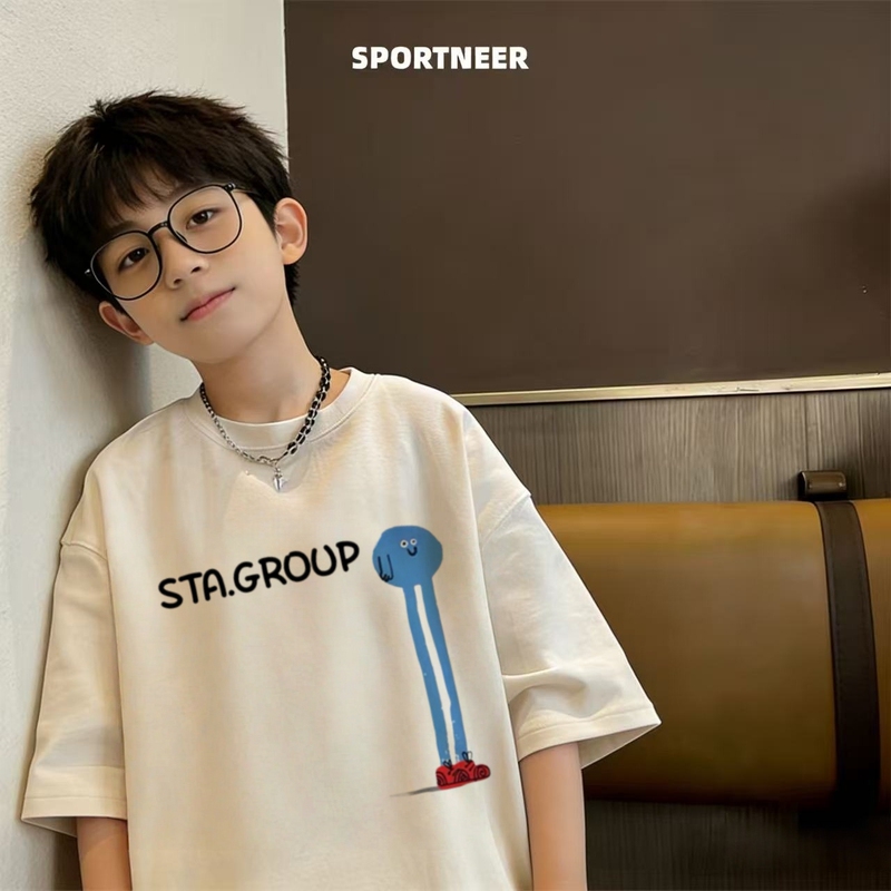 Children's Personalized Casual Short-Sleeved T-Shirt, New Summer 2026 Style, Cute Cartoon Top for Older Boys, Trendy T-Shirt Children's Personalized Casual Short-Sleeved T-Shirt, New Summer 2026 Style, Cute Cartoon Top for Older Boys, Trendy T-Shirt