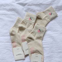 Korean fruit socks children Cherry banana peach stockings two wear