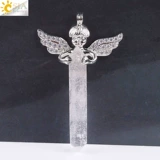 Добро пожаловать в Love Cupid Angel Cwing Collese Inlade Prinestone Подвеска натуральный хрустальный шестиугольный гексагональный призму -Бесплатная судоходство с раз