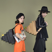 ZGUI paper ghost original design washed Kraft paper queue extended female backpack waterproof large capacity Mens backpack