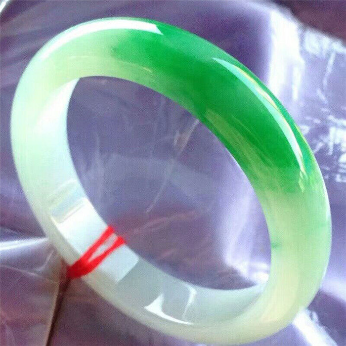 Natural pit A cargo jade bracelet ice yellow green corn bracelet white green lubricant certificate KF 193