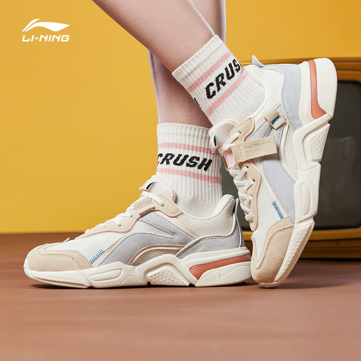 Huachen Yuxin chọn Li Ning giày phụ nữ giản dị nến rồng mùa hè retro cổ điển giày cũ thời trang giày thể thao nữ đế thấp - Dép / giày thường