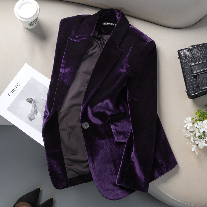 Purple Blazer for Women, Autumn and Winter New Style, Fashionable, High-End, Elegant Formal Wear, Chic Casual Suit for Socialites