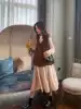 Pregnant women autumn suit out of fashion wool vest loose long-sleeved dress Long version of two-piece set of Foreign pie