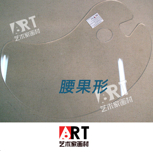 Recommended transparent oil painting palette Water powder waist fruit shape Increase thickened organic glass elliptic palette Customized
