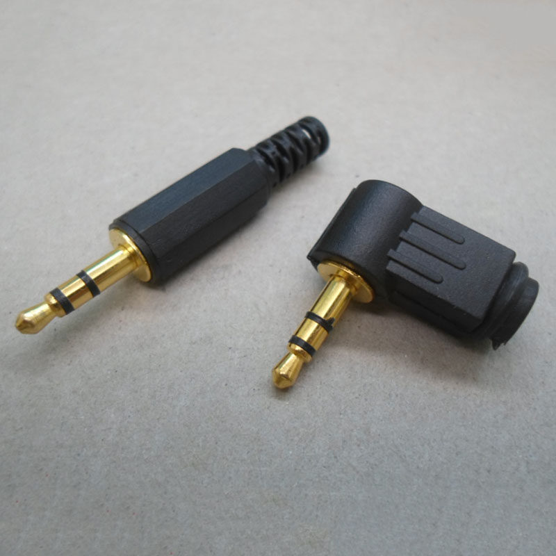 Gold plated 3 5 repairs headphone plug 3 5mm stereo plug dual track DIY headphones 3 knots stereo welding head