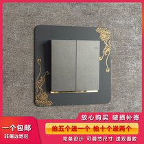 Chinese-style acrylic switch socket protective cover decorative ugly wall sticker home adhesive-free frame cover light luxury style simple