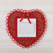 European style living room and bedroom switch protective cover fabric double switch wall sticker light socket panel decoration simple and modern