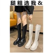 Large Silo Rider Boots Woman though kneecap mm thick leg long cylinder boot 2021 autumn winter new conspiculy slim high cylinder boot big code