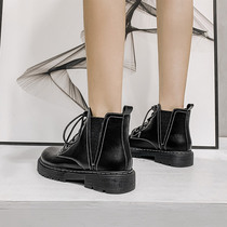Martin Boots Woman Spring Autumn Single Boots 2021 New Fashion 100 Hitch Short Boots Women Inglées Lace Short Cylinder Boots Inn Tide