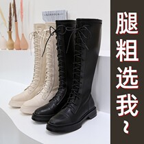 Fat mm long cylinder boot female large cylinder with lap 2021 autumn and winter new display slim long boots high cylinder rider boots small coarse legs