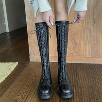 Long boot female 2021 autumn winter new Martin boots Inn wind display slim boot slim boot female high cylinder boots Cavaliers boot higher