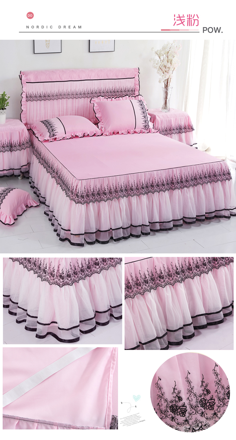 cô gái Hàn Quốc giường công chúa váy ren bedspread mảnh duy nhất của Ruffles ren trượt nệm trải giường Li 1.8m1.5m - Váy Petti váy giường