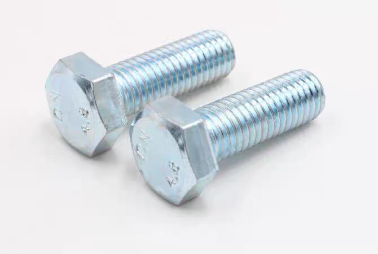 4 8 Class galvanized Outer hexagonal screw white zinc Outer hexagonal bolt m10