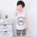 Mùa hè trẻ em cotton không tay vest phù hợp với bé trai và bé gái quần short cho bé dịch vụ tại nhà 2 bộ