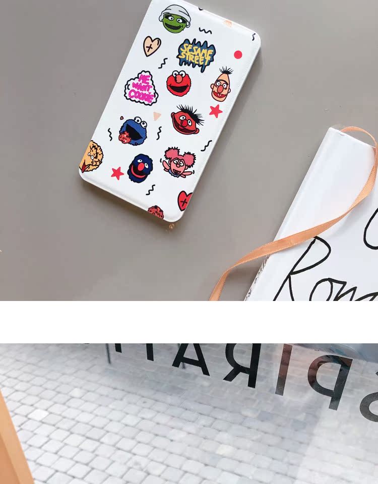 Phim hoạt hình dễ thương Sesame Street Sạc Apple Apple Xiaomi Điện thoại di động Huawei oppo phổ biến điện thoại di động đi kèm với dòng - Ngân hàng điện thoại di động sạc dự phòng đa năng