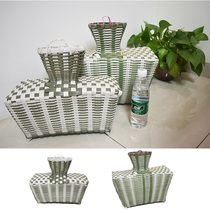 Handmade packing belt woven fish basket back basket fishing basket plastic fish basket crafts illustration decorative ornaments