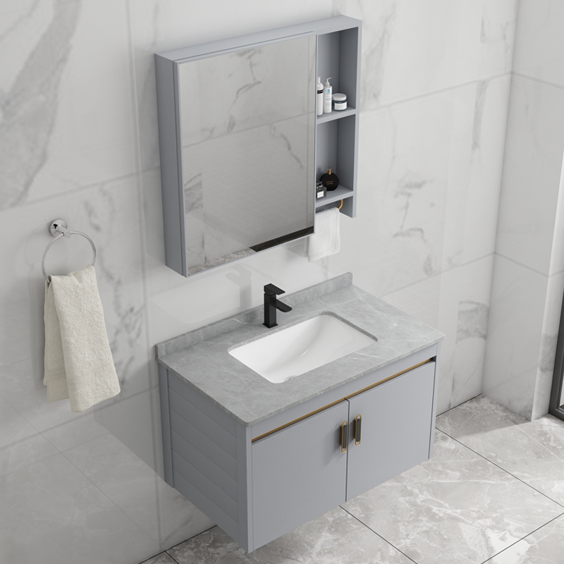 Powder room wall-mounted limestone board space aluminum bathroom cabinet washbasin cabinet combination washbasin washbasin sink basin