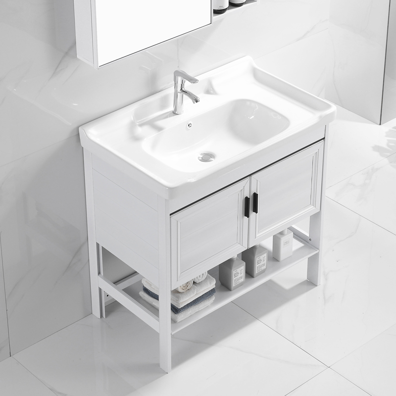 Ceramic Floor Type Hand Wash Basin Cabinet Combined Bath Cabinet Small House Type Make-up Room Balcony Wash Terrace Washbasin Face Basin