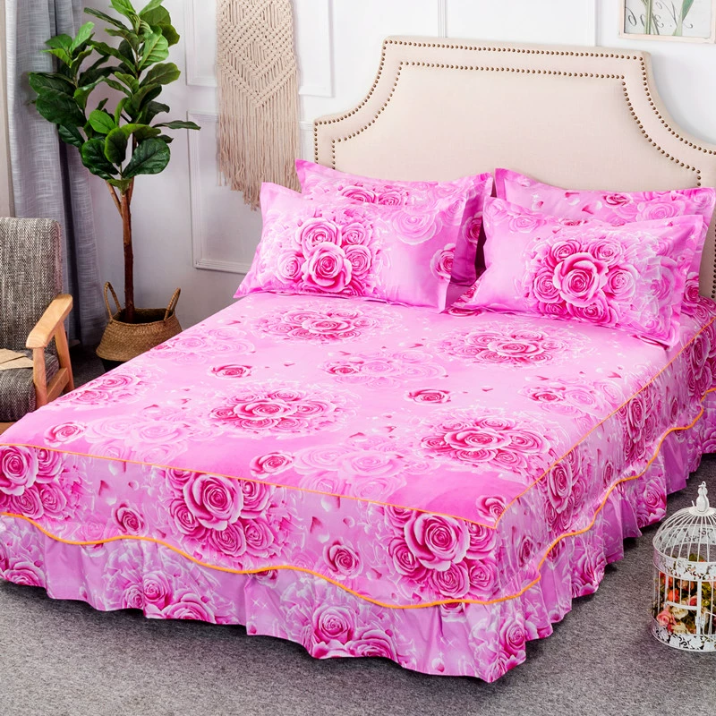 Phiên bản Hàn Quốc của công chúa trải giường ngủ váy đơn mảnh ba mảnh nệm giường 1,2 / 1,5 / 1,8 m bông chống trượt váy giường
